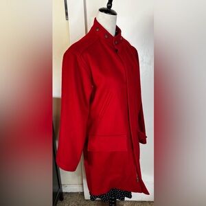 Vintage Hook Too Classic Red Wool Peacoat Winter Trench Coat oversized Jacket